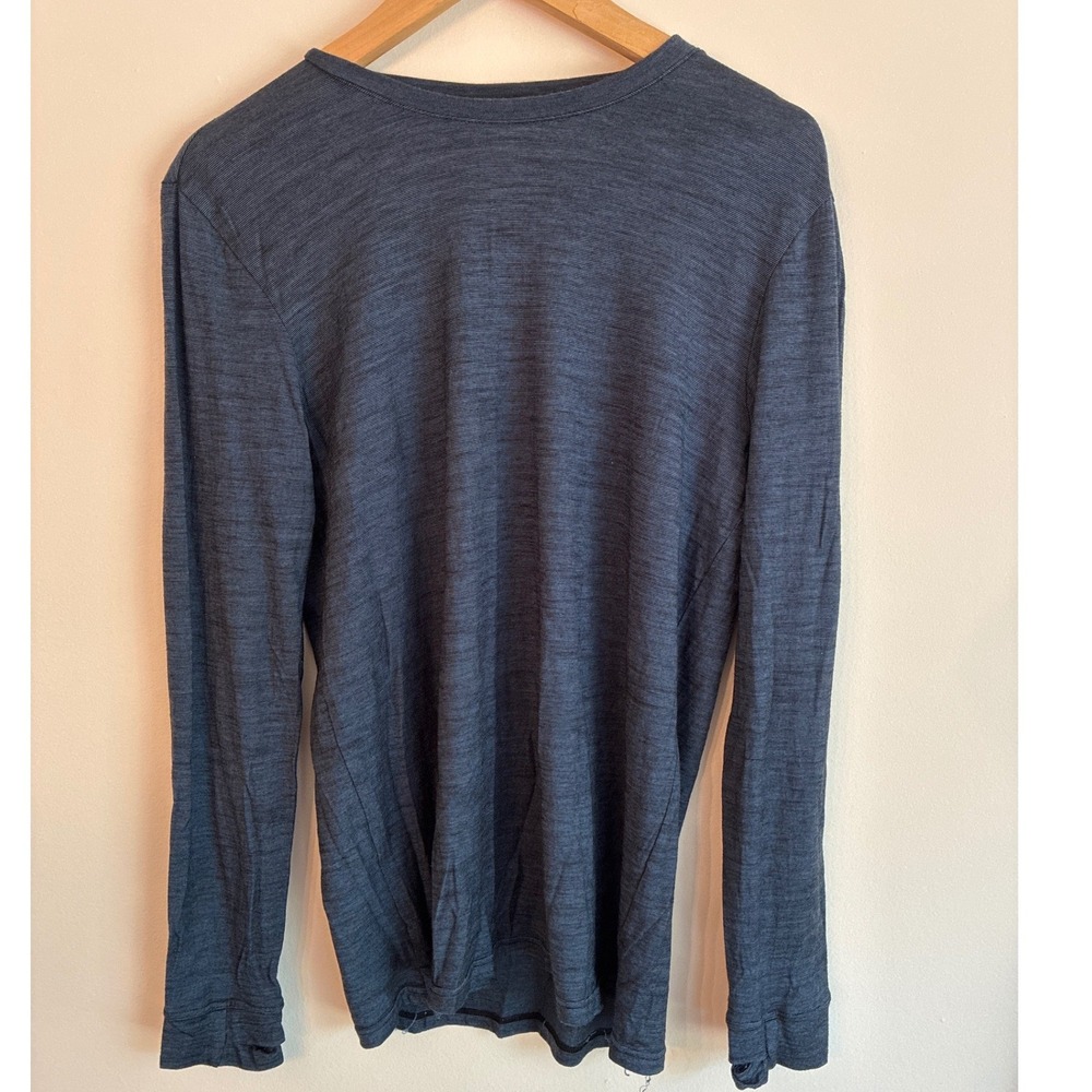 Bombas Men's Merino Wool Lyocell Blend Long Sleeve Base Layer Tee Small